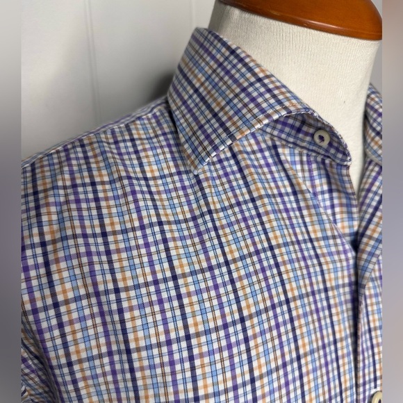 Peter Millar Multicolor Purple Checkered Long Sleeve Shirt - Picture 5 of 11